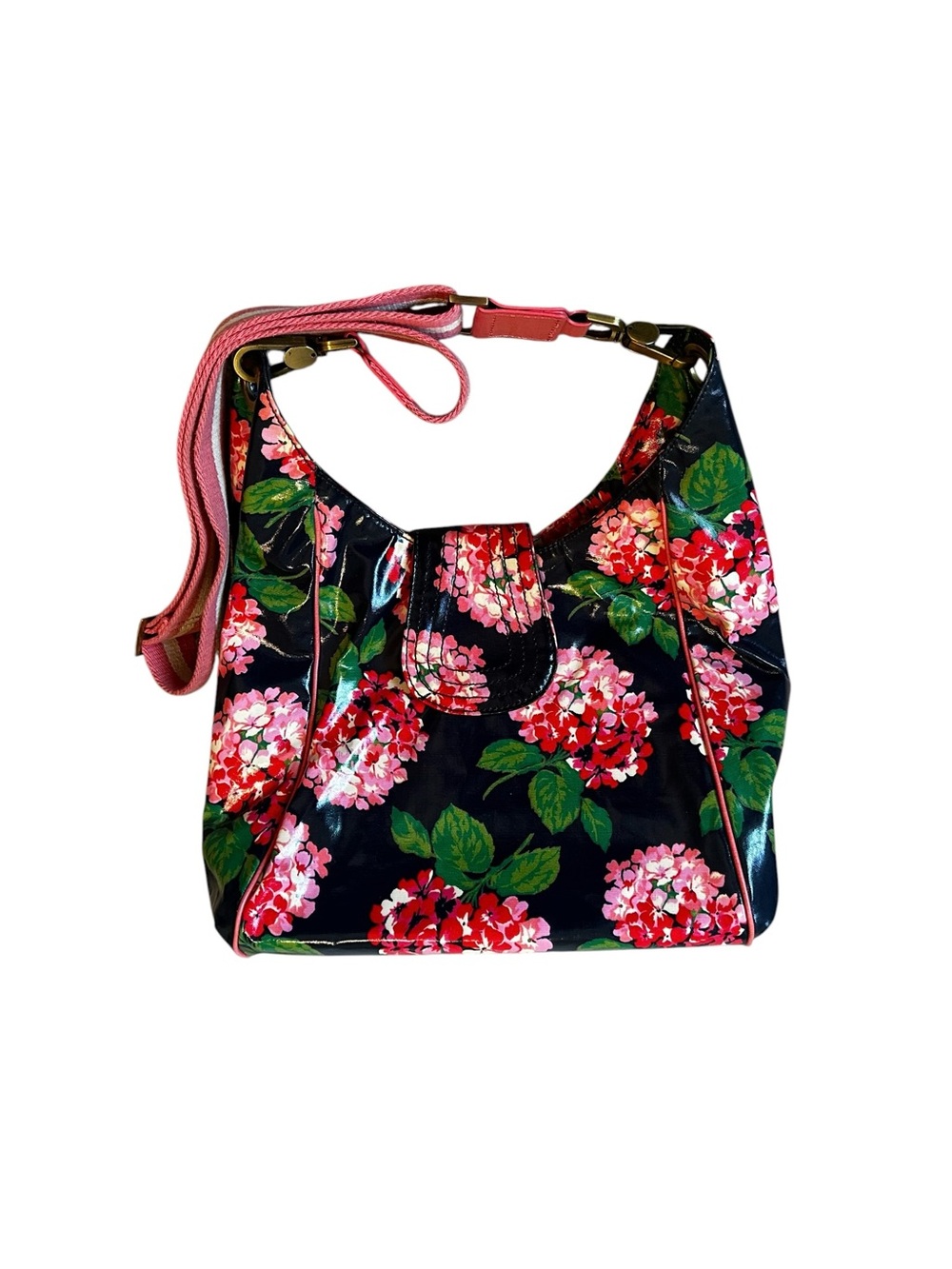 Boden Floral Coated Canvas Crossbody Tote Bag Cottagecore Travel City Casual